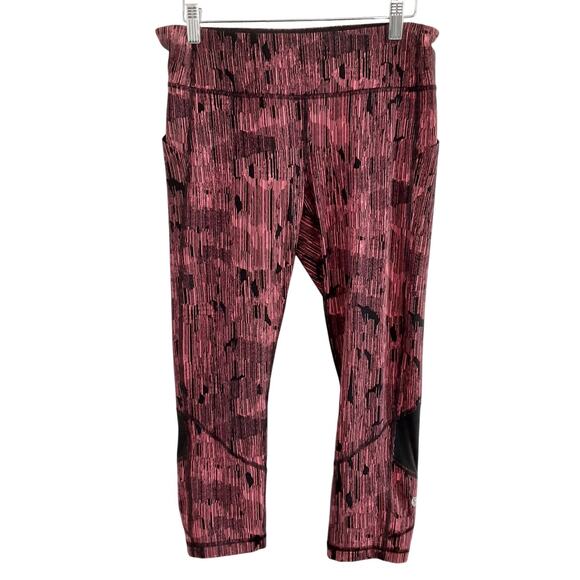 Lululemon Pace Rival Crop 19” Leggings Down Pour Electric Coral Women 8 Athletic - Picture 3 of 9